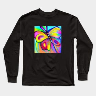 Butterfly - Bright Rainbow Colors Long Sleeve T-Shirt